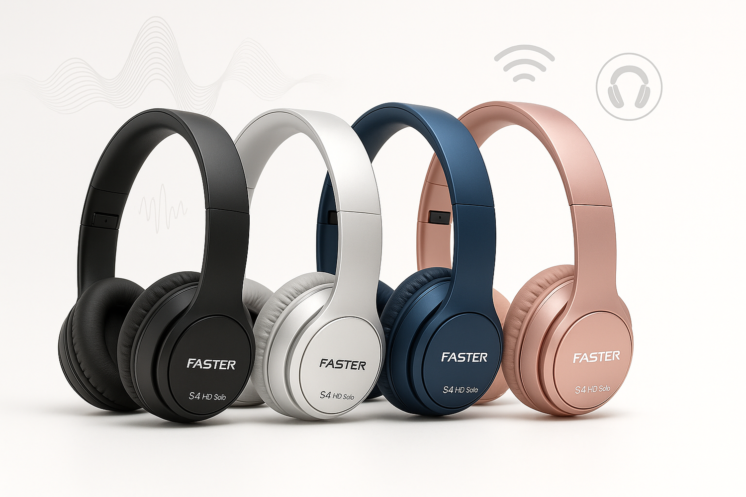 FASTER S4 HD Solo Wireless Stereo Headphones - Unveiling Unrivaled Sound, Comfort, and Connectivity colors