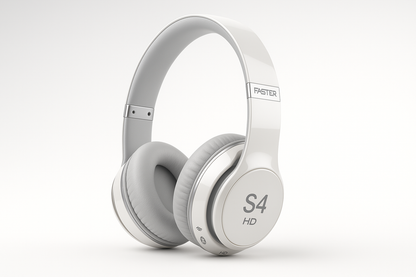 FASTER S4 HD Solo Wireless Stereo Headphones - Unveiling Unrivaled Sound, Comfort, and Connectivity white 3d