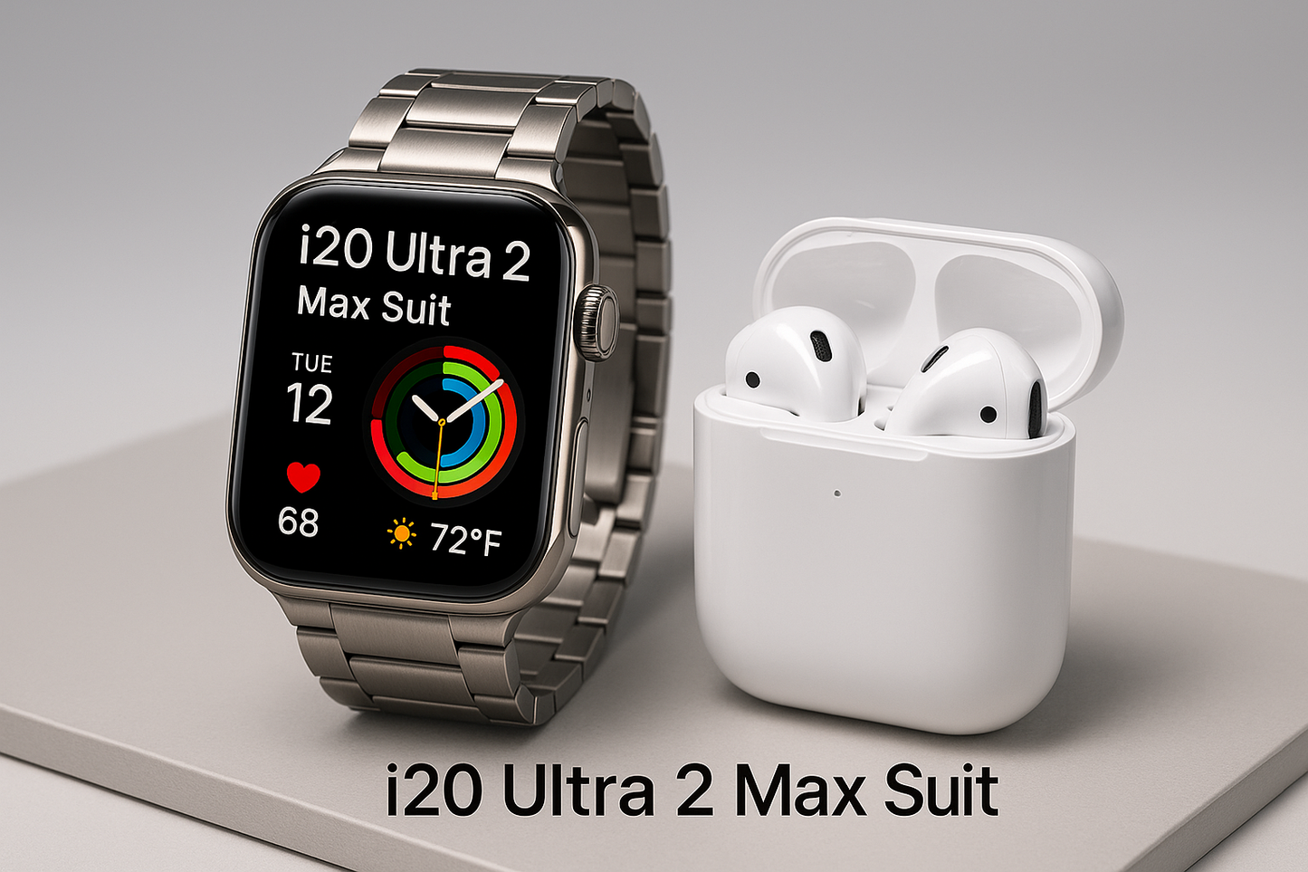 i20 Ultra 2 Max Suit Smart Watch with airpords